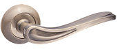 Дверная ручка Клементина на круглой розетке (INDH 208-08, AB бронза античная)