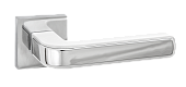 Дверная ручка Полента на квадратной розетке (INAL 539-03, MSW/CP мат. супер белый/хром блестящий)
