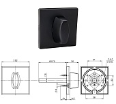 Ручка поворотная BKW8x75.K.RL52 BL-24 (квадрат, черный)