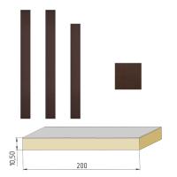 Комплект доборов ДУБ КОНЬЯК (2шт*2,18м+1шт*1,9м) для Бульдорс, МДФ шириной 200мм, покрытие ПВХ