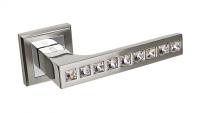 Дверная ручка Palidore 301HH Crystal, серебро с кристаллами