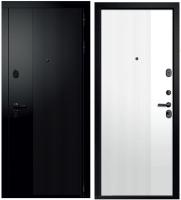 Дверь мет.  ОРФЕЙ-620  Сатин черный,Софт черный, Софт айс  (2050*960, левая, черн.фурн)