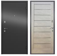 Тульские двери  Е11 NEW (букле графит,МДФ царга RE11, Бетон снежный, хром) (2050*960, левая, Lakobel Black)