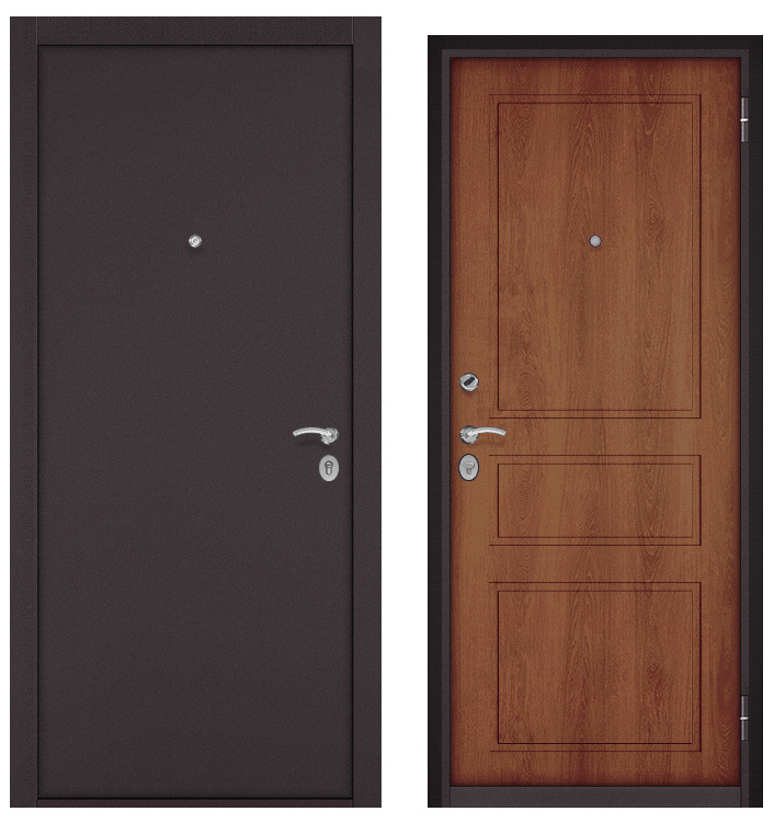 HOME ECO VO MP, МДФ дуб золотой 6VD-2 (внутреннего открывания), 1 замок, 2050*860, правая, Ночная задвижка, букле шоколад, хром, лот 61865739