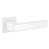 Дверная ручка H-30111-A на квадратной розетке Slim (31636, WM/W белый матовый/белый)