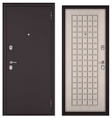 ФЭМЕЛИ ЭКО, МДФ ларче бьянко E-112, 2 замка (1900*960, правая, букле шоколад, хром)