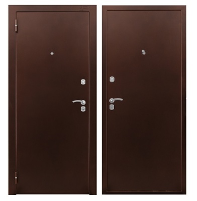 Тульские двери  А7-2-3  МЕТАЛЛ-МЕТАЛЛ, хром (антик медный, замки ГАРДИАН) 