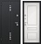 Тульские двери Б45 Термо АРКТИКА  (2050*860, левая, черн. букле,нерж декор, МДФ12мм фреза Б-122,ПВХ белая гладк.фурн хром)