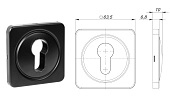 Накладка на цилиндр ESC.C.MSC/K.62 BL-24 (квадрат, черная)