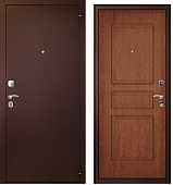 Тульские двери  А3 Монолит NEW 70мм..., хром (антик медный, МДФ Золотой дуб) (2050*860, L, левая)