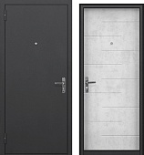 Тульские двери  МАЛЬТА, (черный муар,один замок,  МДФ 6мм бетон снежный) (2050*860, левая)
