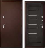 Тульские двери ТЕРМОБОКС Венге (медь,ЦАРГА 22мм+молдинг, ПВХ Венге, 2 петли, ф-ра хром) (2050*960, правая, термо)