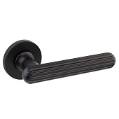 Дверная ручка H-40150-A на круглой розетке Slim (34160, BLM черный матовый)