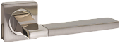 Дверная ручка Тирамису на квадратной розетке (никель матовый/никель блестящий, арт. INAL 524-02 SN/NP)