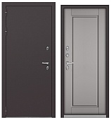 ТЕРМОРАЗРЫВ (СПЛИТ) MP, МДФ эмаль светло-серая 10ТСД-0 (2050*960, левая, нержавеющий порог, букле шоколад, хром)