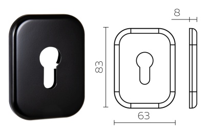 Накладка на цилиндр ESC.C.XL/K.486 SQ XL BL