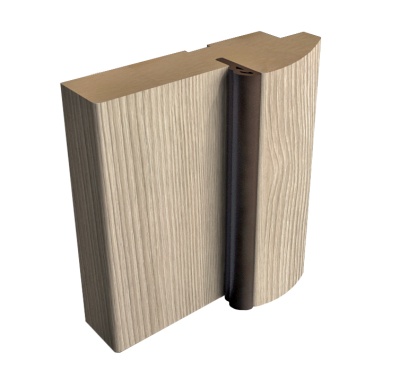 Деталь короба полукруглого Эко- шпон 80х30 Лиственница мокко