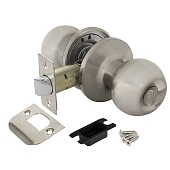 Комплект ручек с сантехнической защелкой DK682 AJAX (кноб-шарик) (39537, SN-BK мат. никель)