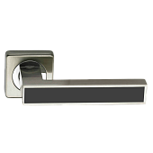 Дверная ручка на квадратной розетке, арт. R06.120 (20237, сатин/хром/черный)