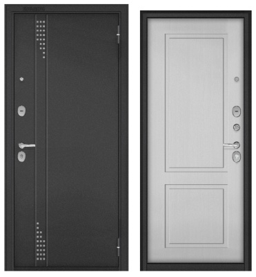 ***TRUST ECO, букле антрацит RL-11, МДФ дуб белый матовый 9ED-1, хром