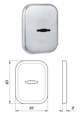Накладка сувальдная ESC.S.XL/K.486SSC (автошторка)