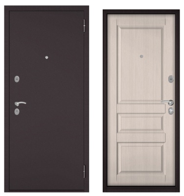 BULLDOORS HOME ECO Пенополистирол, МДФ  ЛАРЧЕ БЬЯНКО ED-2, 2 замка, разд. фур-ра, хром