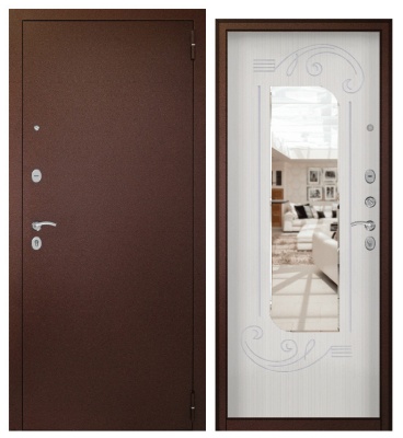 Дверь мет. Беркана Медный антик Сандал белый