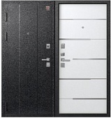 Дверь мет С-108, Серый муар, ПВХ Белый, хром (2050*960, L, левая)