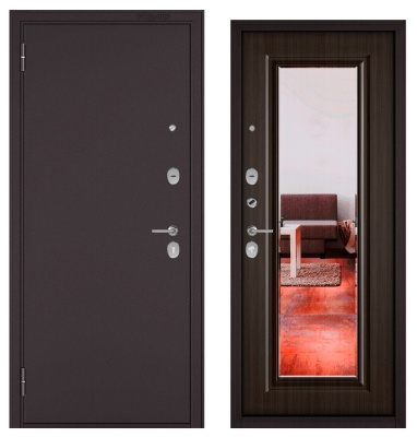 BULDOORS FAMILY ECO, МДФ ларче шоколад E-140 зеркало, 2 замка