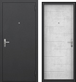 Тульские двери  МАЛЬТА, (черный муар,один замок,  МДФ 6мм бетон снежный) (2050*960, правая)