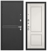 ТРАСТ МАСС, Д-4, МДФ пвх Эмаль белоснежная 9СД-1, хром (2050*860, левая, черный муар металлик)