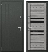 Тульские двери ТЕРМОБОКС СИП (букле графит/МДФ ясень ривьера грей) (2050*960, левая, термо)