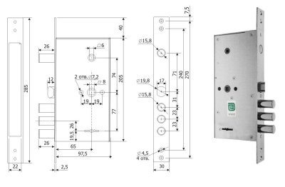 Замок врезной сувальдный Гардиан 3015