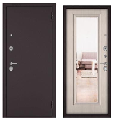 BULDOORS FAMILY ECO, МДФ ларче бьянко E-140 зеркало, 2 замка