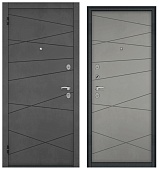 ХОУМ ЭКО, МДФ бетон темный 6E-130, МДФ бетон серый 6E-130, 2 замка (2050*960, левая, Ночная задвижка, букле графит, хром)