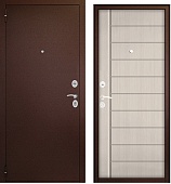 Тульские двери Е2 ВИТА-НОВ 70мм, (антик медь, накл.МОН, замок 1512,  МДФ ЛИСТВЕННИЦА БЕЛЕНАЯ), хром (2050*960, R, правая)