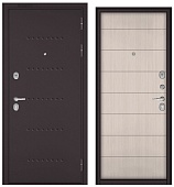 Бульдорс ТРАСТ МАСС, тисн.Р-6, МДФ ларче бьянко 9С-135 (2050*960, правая, букле шоколад, хром)