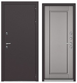 ТЕРМОРАЗРЫВ (СПЛИТ) MP, МДФ эмаль светло-серая 10ТСД-0 (2050*960, правая, нержавеющий порог, букле шоколад, хром)