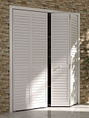 Двери м/к пластик "Жалюзийные"  (белый глянец, 703, 2005)