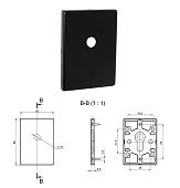 Накладка на шток ESC.O.RL/K.486-O RL  BL (прямоугольная, черная)