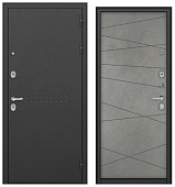 ТРАСТ МАСС, Р-4, МДФ бетон серый 9С-130 (2050*960, правая, черный муар металлик, хром)