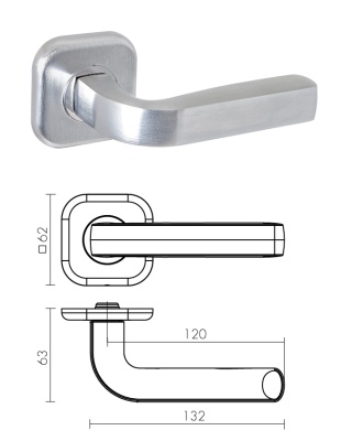 Ручка раздельная TOR (сатинированный хром)