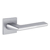 Дверная ручка H-30118-A на квадратной розетке Slim (31640, CRS/W сатинированный хром/белый)