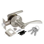 Комплект нажимных ручек с защелкой и ключами DK610 AJAX (кноб) (39521, SN-ET мат. никель)