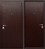 Тульские двери Бригадир ПРО, металл-металл, антик медь. (2050*960, R, правая, Глазок)