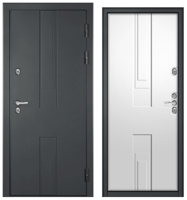 Дверь ЦЕФЕЙ ТЕРМО (Ral 7035+муар 7016, МДФ 16мм Софт Айс)