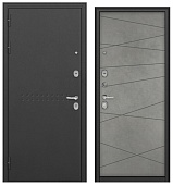 ТРАСТ МАСС, Р-4, МДФ бетон серый 9С-130 (2050*960, левая, черный муар металлик, хром)