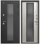 Дверь мет Т-1000 (ТЕРМО), Пепельный муар - Полярный дуб, хром (2050*860, R, правая)