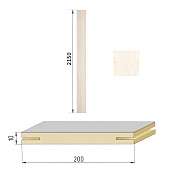 Добор телескопический (1шт*2,15м) для Бульдорс, МДФ шириной 200мм, покрытие ПВХ (дуб крем)