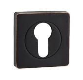 Накладка на цилиндр на квадратной розетке РЕНЦ (бронза черная с патиной, арт. INET 02 ABB)